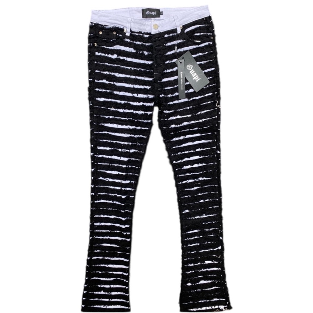 Guapi NWT Pants Mens 34 Distressed Flare Jeans Shredded Fringe Streetwear